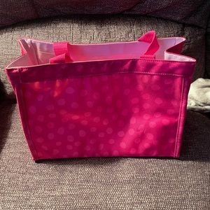 Thirty-One All in One Organizer Pink Lotsa Dots Pattern.  New in Package